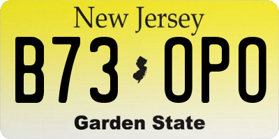 NJ license plate B73OPO