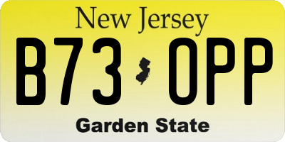 NJ license plate B73OPP
