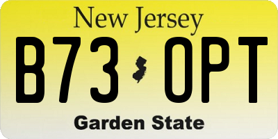 NJ license plate B73OPT