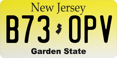 NJ license plate B73OPV