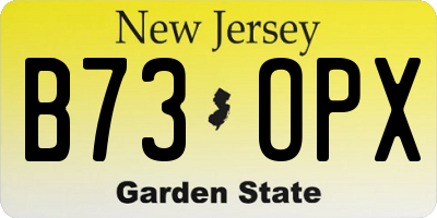 NJ license plate B73OPX