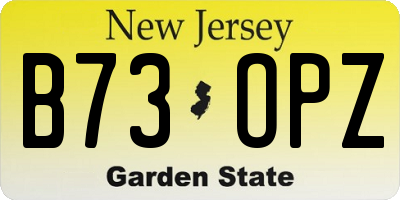 NJ license plate B73OPZ
