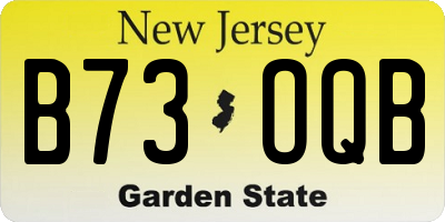 NJ license plate B73OQB