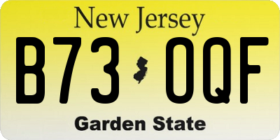 NJ license plate B73OQF