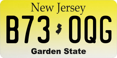 NJ license plate B73OQG