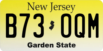 NJ license plate B73OQM