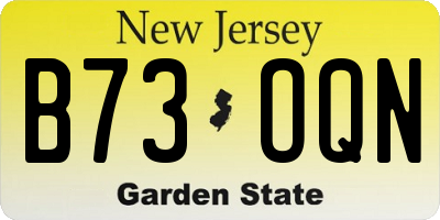 NJ license plate B73OQN