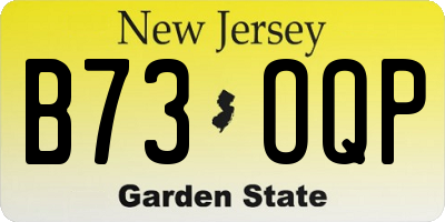 NJ license plate B73OQP