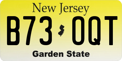NJ license plate B73OQT