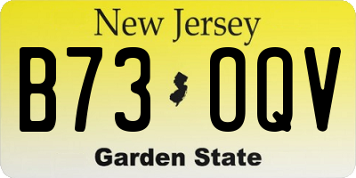 NJ license plate B73OQV