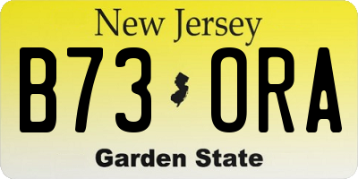 NJ license plate B73ORA