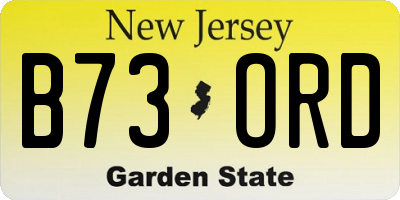 NJ license plate B73ORD