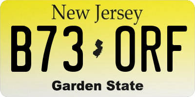 NJ license plate B73ORF