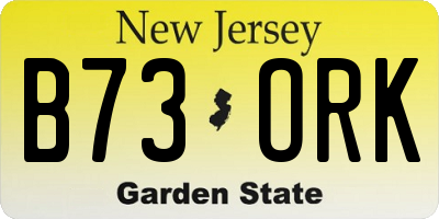 NJ license plate B73ORK