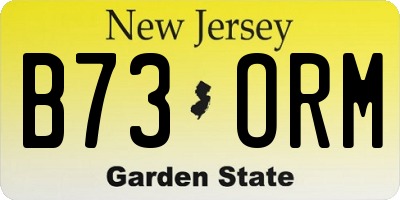 NJ license plate B73ORM