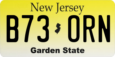 NJ license plate B73ORN