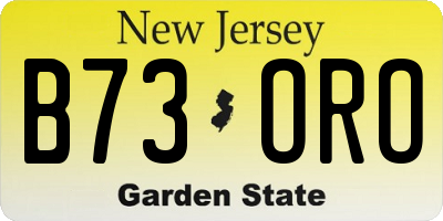NJ license plate B73ORO