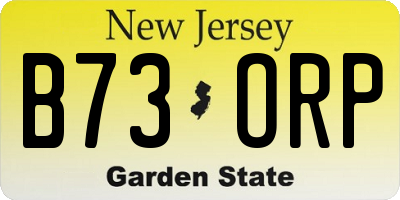NJ license plate B73ORP