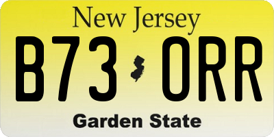 NJ license plate B73ORR
