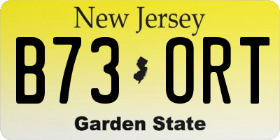 NJ license plate B73ORT