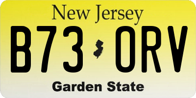 NJ license plate B73ORV