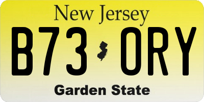 NJ license plate B73ORY