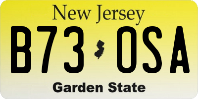 NJ license plate B73OSA