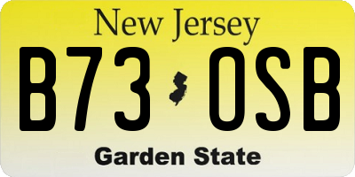 NJ license plate B73OSB