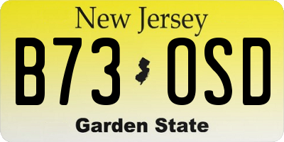 NJ license plate B73OSD