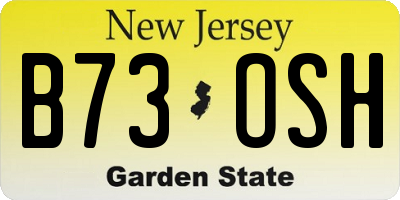 NJ license plate B73OSH