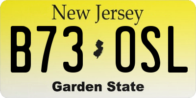 NJ license plate B73OSL
