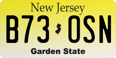 NJ license plate B73OSN