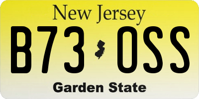 NJ license plate B73OSS
