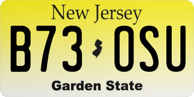 NJ license plate B73OSU
