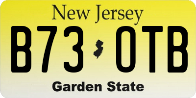 NJ license plate B73OTB