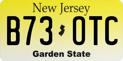 NJ license plate B73OTC