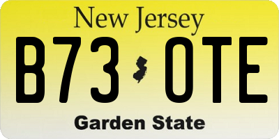 NJ license plate B73OTE
