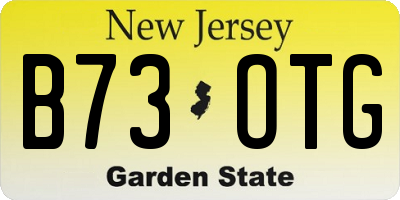 NJ license plate B73OTG