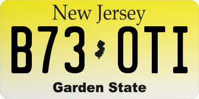 NJ license plate B73OTI