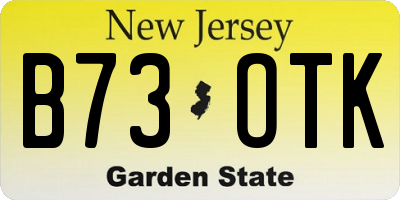 NJ license plate B73OTK