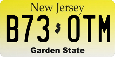 NJ license plate B73OTM