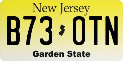 NJ license plate B73OTN