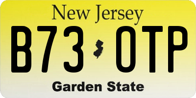 NJ license plate B73OTP