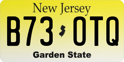 NJ license plate B73OTQ