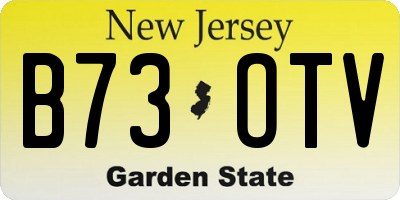 NJ license plate B73OTV