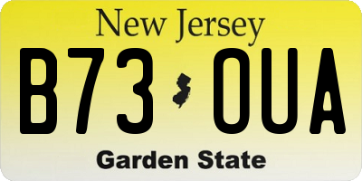 NJ license plate B73OUA