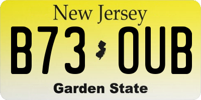 NJ license plate B73OUB