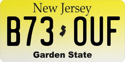 NJ license plate B73OUF