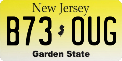 NJ license plate B73OUG