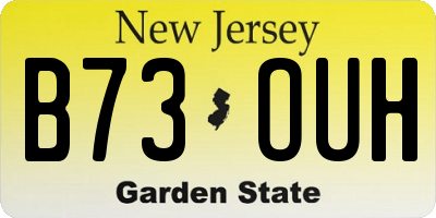 NJ license plate B73OUH